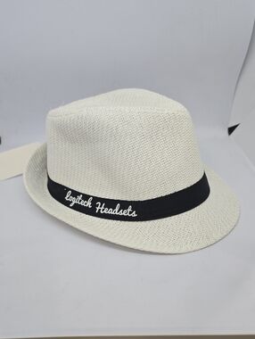 Logitech White Fedora with Black Band